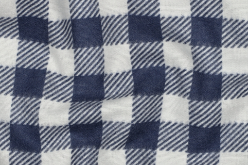Baumwollflanell mit Karos - Nachtblau 