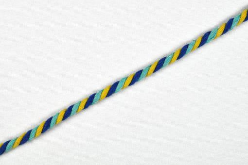 Kordel-Meterware - Blau/Petrol/Gelb - 6 mm 