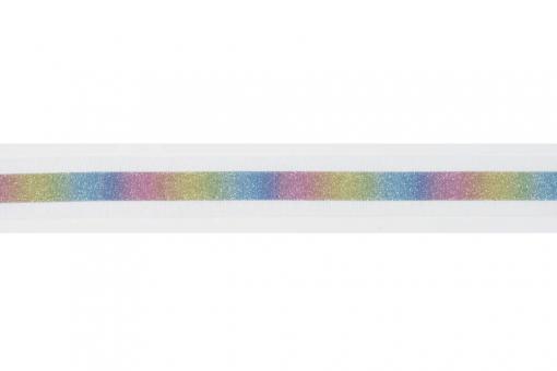 Reflektierendes Band - 20 mm - Glitzer-Regenbogen 