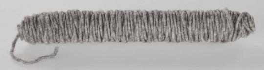 Wollkordel gefilzt 5 mm stark - Jutekern - 55 m-Rolle Grau Melange
