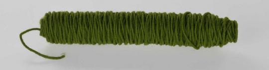 Wollkordel gefilzt 5 mm stark - Jutekern - 55 m-Rolle Grün 