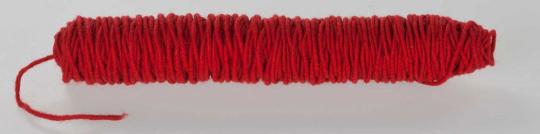 Wollkordel gefilzt 5 mm stark - Jutekern - 55 m-Rolle Rot