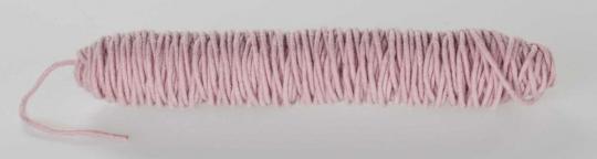 Wollkordel gefilzt 5 mm stark - Jutekern - 55 m-Rolle Rosa