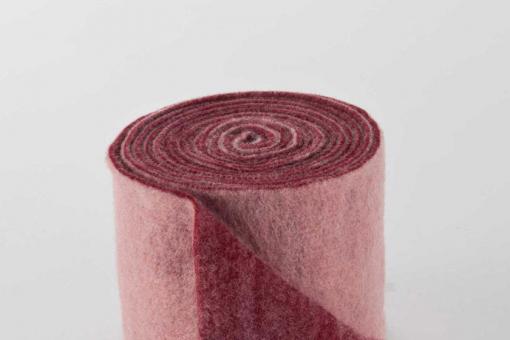 Wollfilz 5/6 mm stark - 65 cm - 2 farbig Rosa / Bordeaux