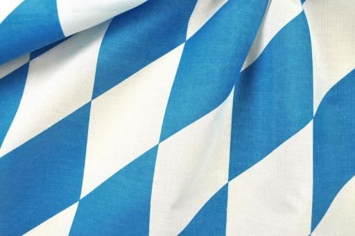 Baumwollstoff Bayern - Große Raute - Weiß/Blau - 1,0 Meter 