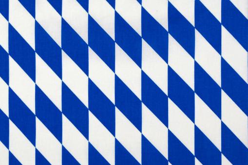 Baumwollstoff Bayern - Große Raute - Weiß/Blau 