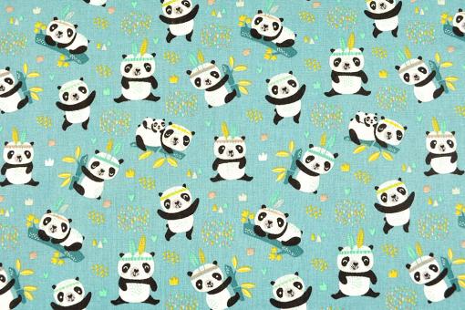 Baumwollstoff - Häuptling Panda 