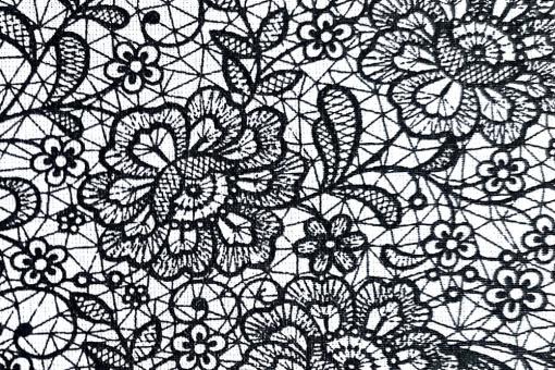 Baumwollstoff - Black  Flower Dream - 295 cm 