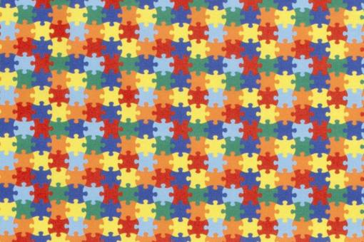 Baumwollstoff - Puzzle-Spaß 