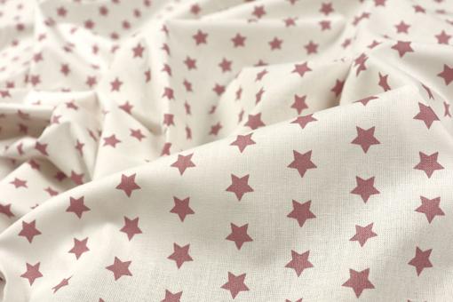 Baumwollstoff - Stars - 295 cm - Weiß/Dusty Pink 