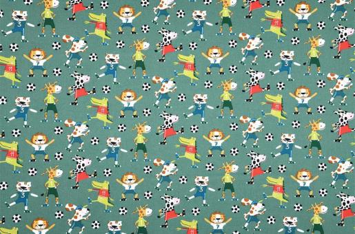 Baumwollstoff - Sportliche Tiere 