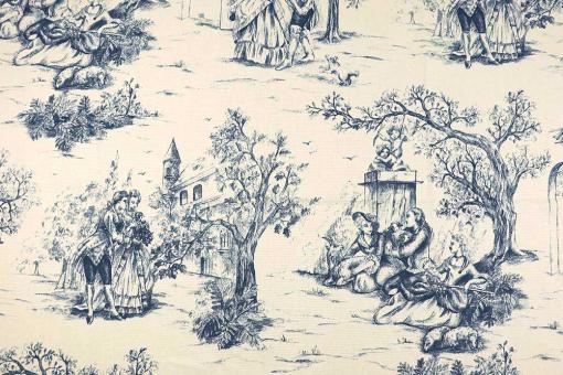 Baumwollstoff - Toile de Jouy - Schlossgarten 