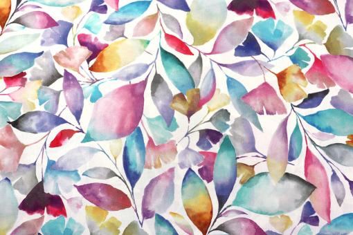 Baumwollstoff Digitaldruck - 280 cm - Watercolour Leaves 