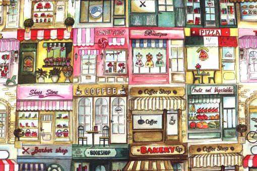 Baumwoll-Dekostoff - 280 cm - Bakery & Book Shop 