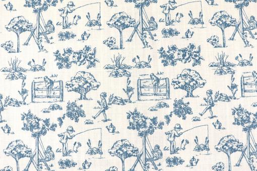 Baumwollstoff mit spielerischem Toile de Jouy 