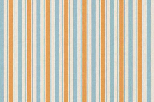 Baumwollstoff mit Streifen - Blau/Orange 