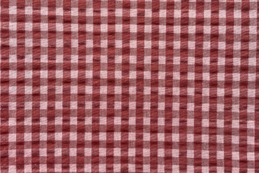 Seersucker mit Karos - Kirsch 