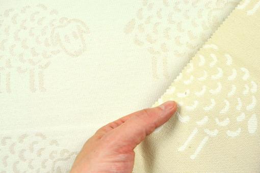 Wende-Jacquardstoff - Kuschelschafe - Creme/Beige 