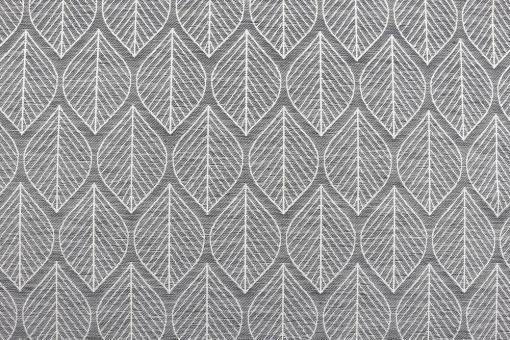 Jacquard-Dekostoff - Modern Leaves - Grau/Creme 