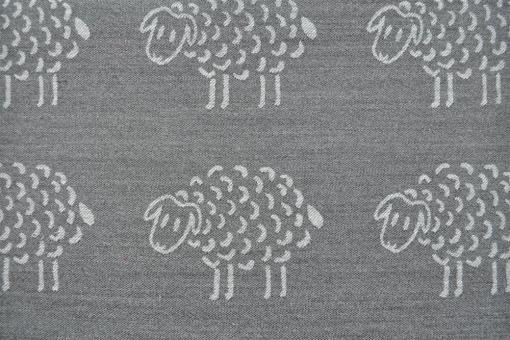 Wende-Jacquardstoff - Cosy Sheep - Grau/Hellgrau 