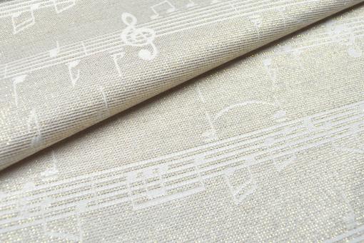 Deko-Stoff - Wende-Jacquard - Musicalnotes - Beige/Creme 