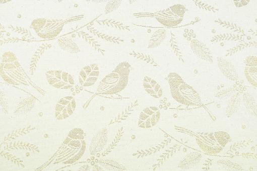 Dekostoff - Wende-Jacquard - Birds - Creme/Goldganz 