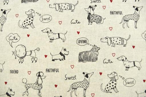 Dekostoff Leinen-Look - Hundeparty 