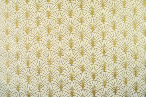 Bogen-Ornament - Glitzer-Dekostoff - Champagner/Gold 