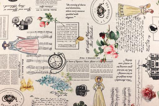 Dekostoff Baumwolle - English Tea House 