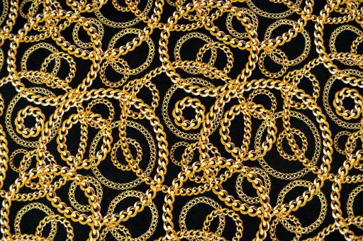 Deko-Stoff - Gold Chains - 280 cm breit 