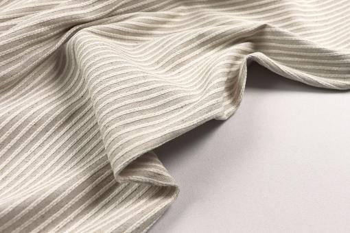 Jacquard-Stoff in Leinenoptik mit Zopf-Streifen - 280 cm 