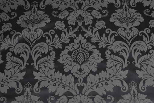 Outdoor-Dekostoff - Barock-Ornament - Anthrazit - 1,0 Meter 