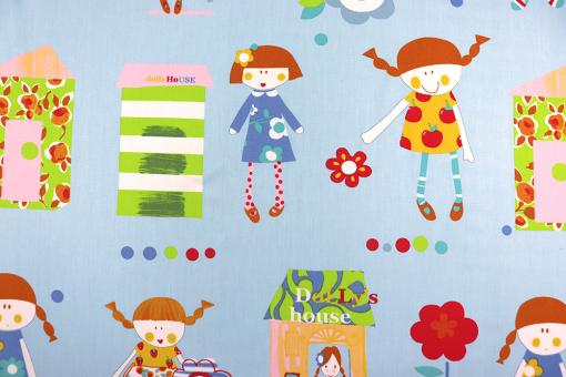 Deko-Stoff premium - Puppy - Dollys - 280 cm - Hellblau 