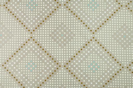 Premium Dekostoff - Quadratmuster - Beige/Grün 