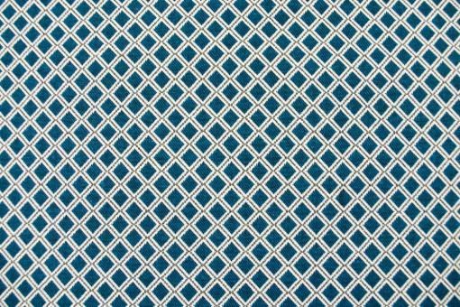 Deko-Stoff Wende-Jacquard - Rautennetz - Türkisblau 
