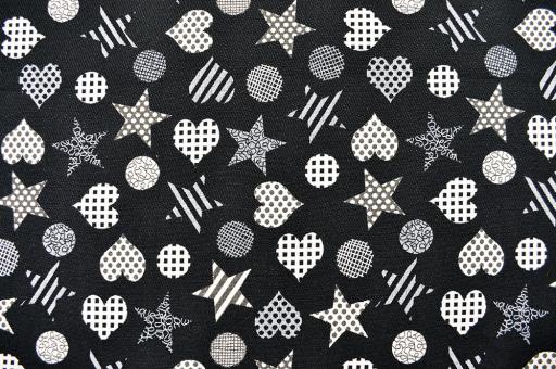 Deko-Stoff Wende-Jacquard - Black and White 