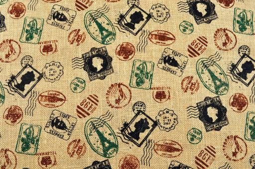 Stamps - Jute-Stoff bedruckt 