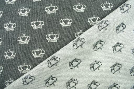 Dekostoff Jacquard - Versailles - Grau/Weiß 