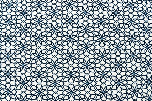 Dekostoff Jacquard - Flor de Alicante - Weiß/Blau - 280 cm 