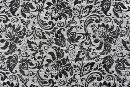 Zweiseitiger Jacquard - A Fleurs - Silber/Schwarz 