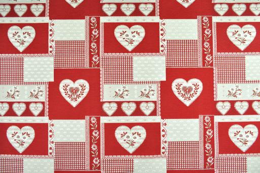 Landhaus-Patchwork Alpenland - Deko-Jacquard - Rot 