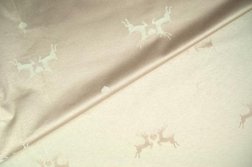 Hirsch-Liebe - Dekostoff Jacquard - Champagner/Creme 