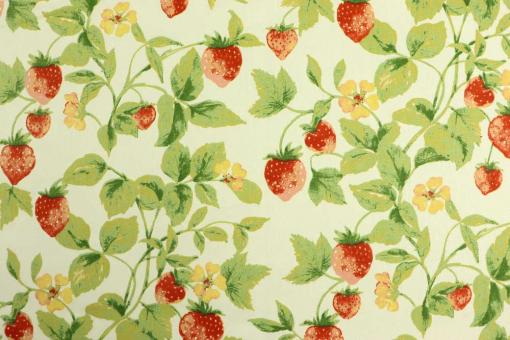 Baumwoll-Köperstoff- Strawberries 