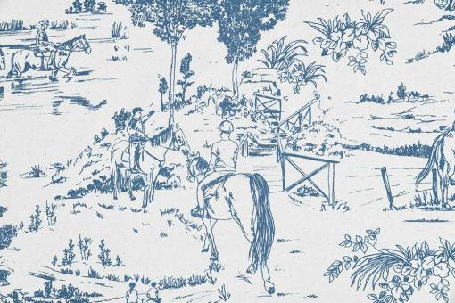 Dekostoff Toile de Jouy - Reiterhof 