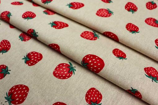 Dekostoff Leinen-Optik - Strawberry Dream 
