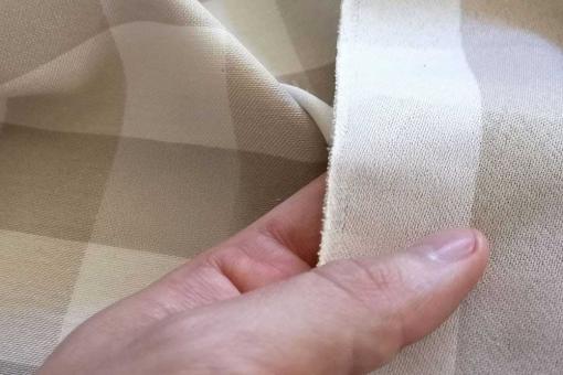 Jacquard-Dekostoff - Kariert - Beige 