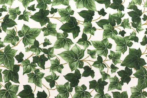 Dekostoff mit Efeublättern 