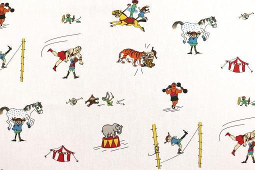 Dekostoff mit Zirkus-Pippi 