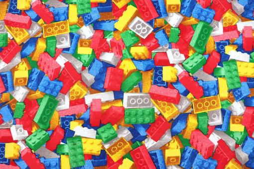 Dekostoff - Bunte Bausteine 