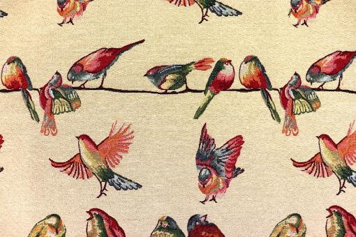 Gobelin-Stoff mit Vögeln 